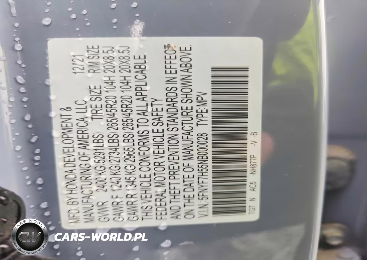 2022 Honda Passport Exl VIN:5FNYF7H55NB000028 - 13