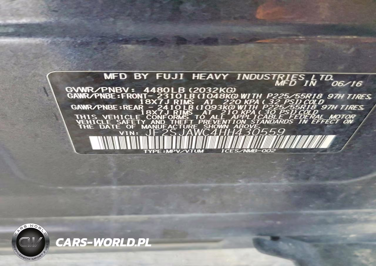 2017 Subaru Forester 2.5I Touring VIN:JF2SJAWC4HH430559 - 13
