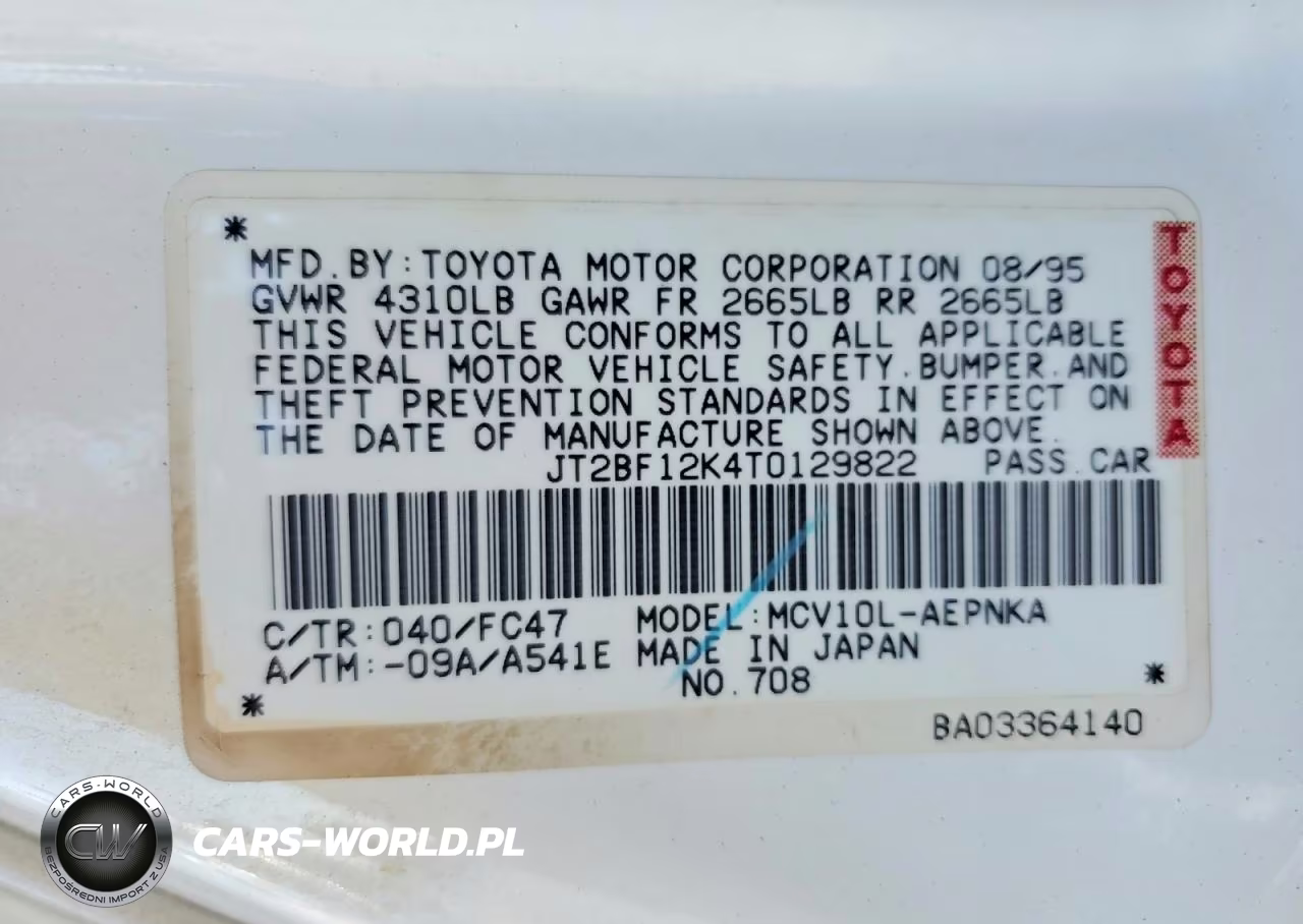 1996 Toyota Camry Le V6 VIN:JT2BF12K4T0129822 - 12