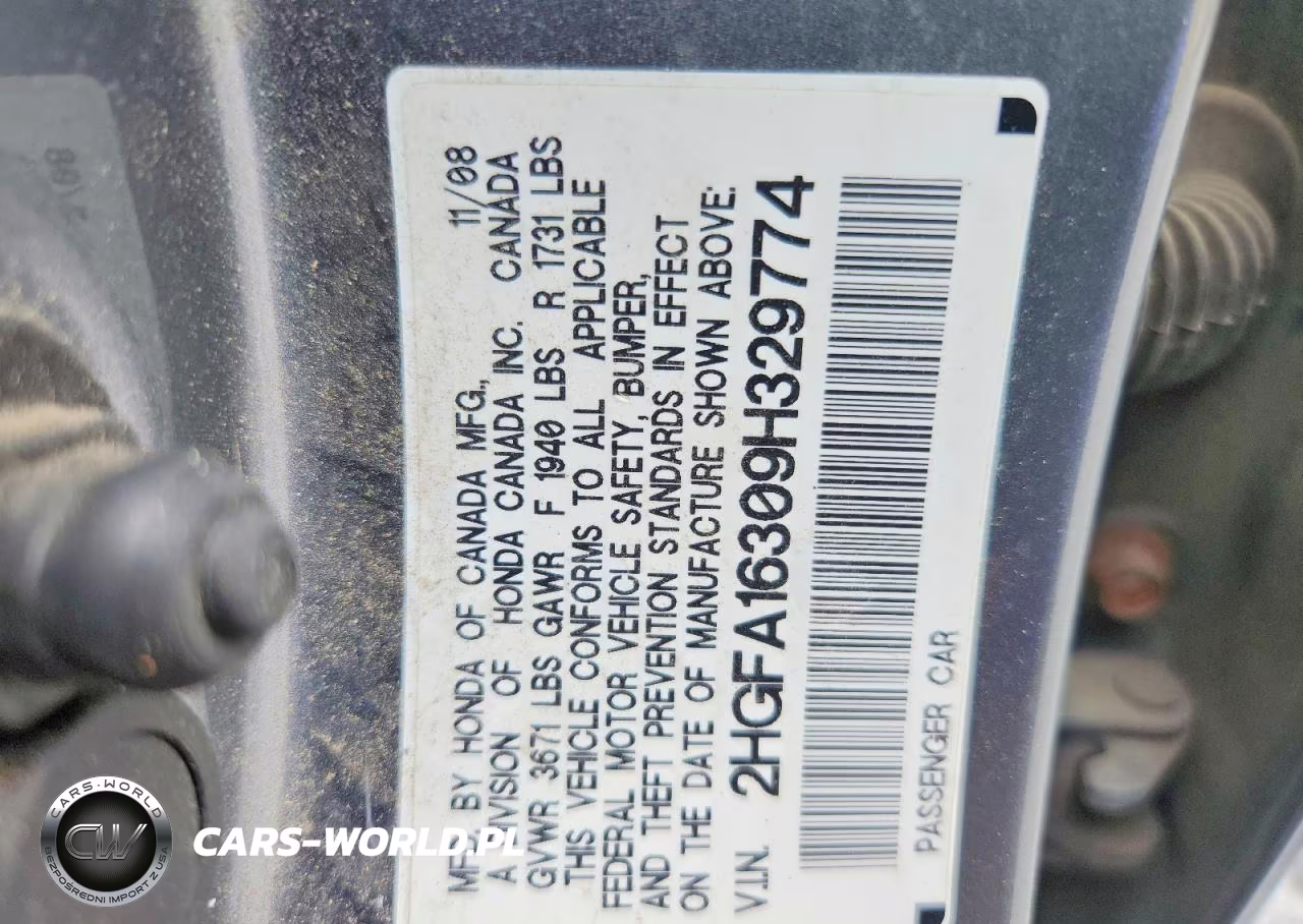 2009 Honda Civic Vp VIN:2HGFA16309H329774 - 13