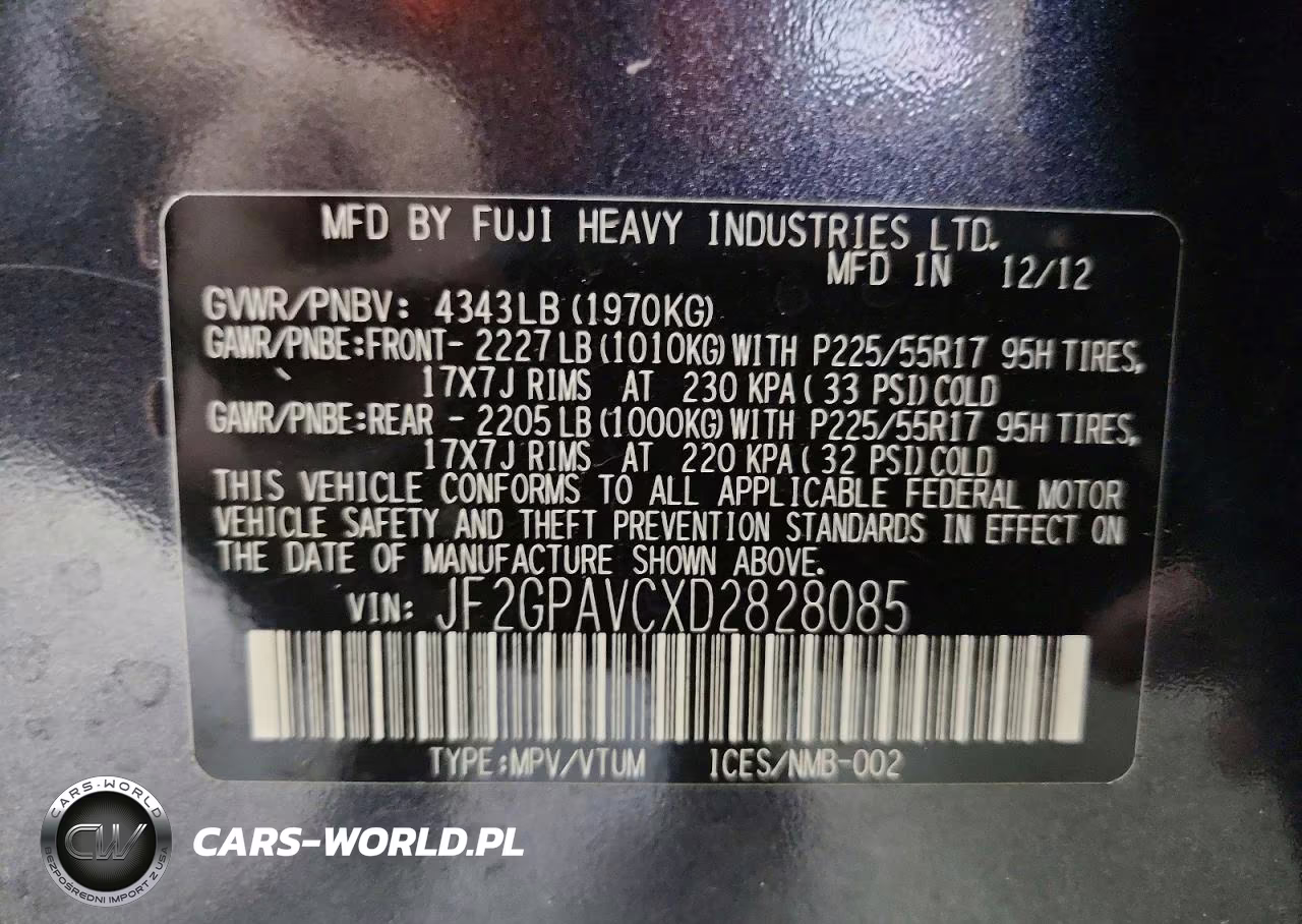 2013 Subaru Xv Crosstrek 2.0 Premium VIN:JF2GPAVCXD2828085 - 14