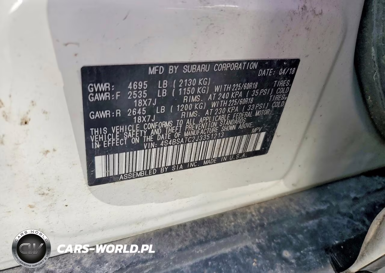 2018 Subaru Outback Touring VIN:4S4BSATC2J3351213 - 12