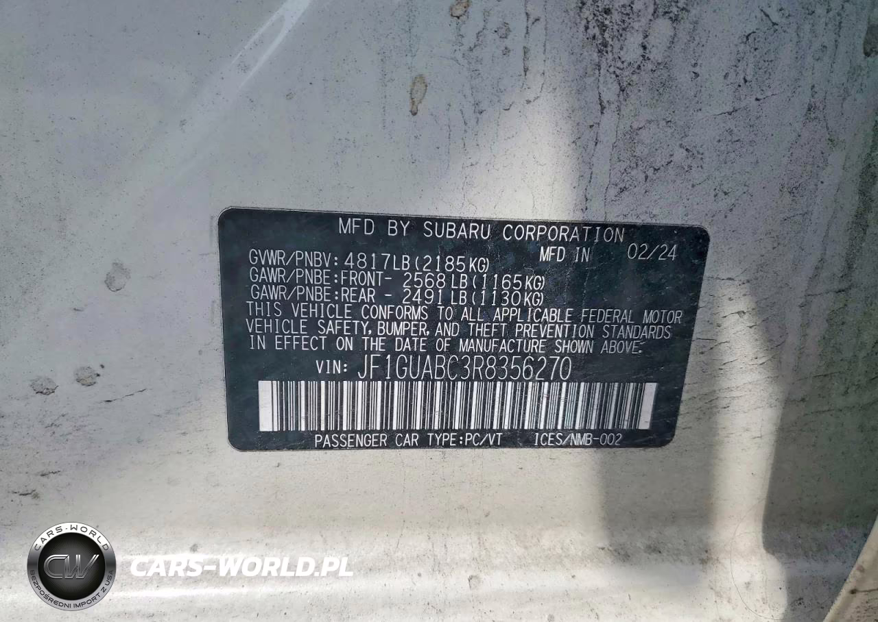 2024 Subaru Impreza VIN:JF1GUABC3R8356270 - 12