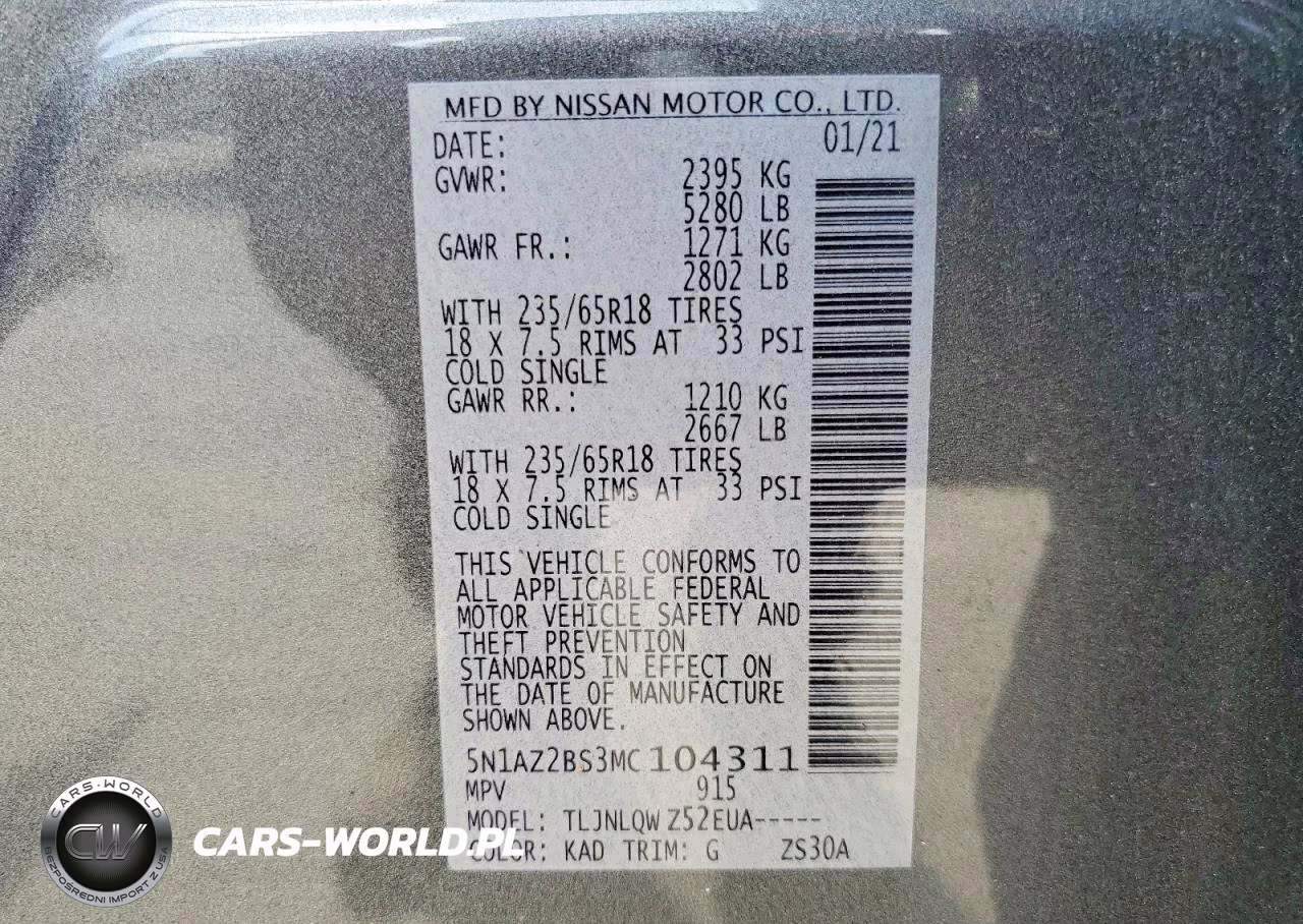 2021 Nissan Murano Sv VIN:5N1AZ2BS3MC104311 - 14