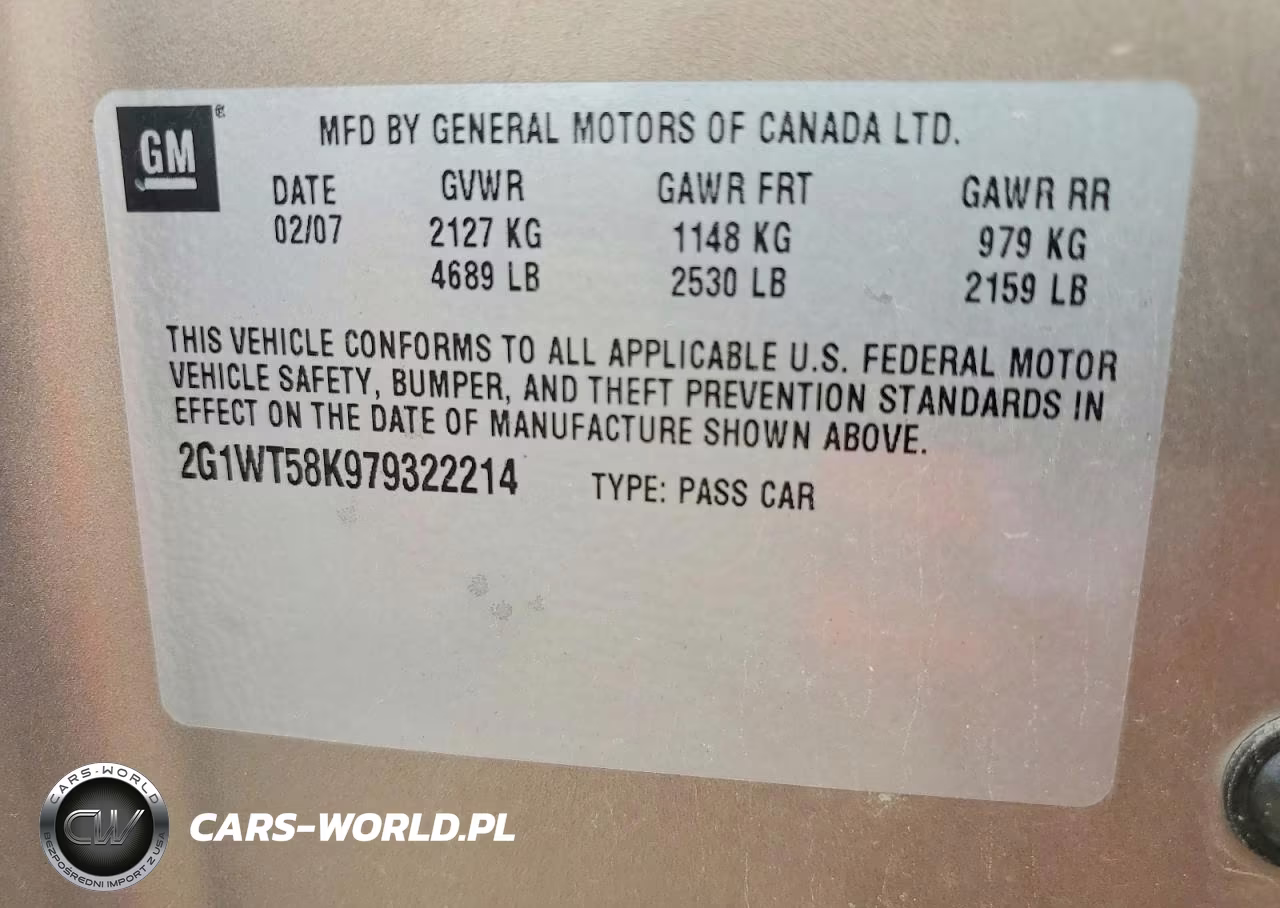 2007 Chevrolet Impala VIN:2G1WT58K979322214 - 12