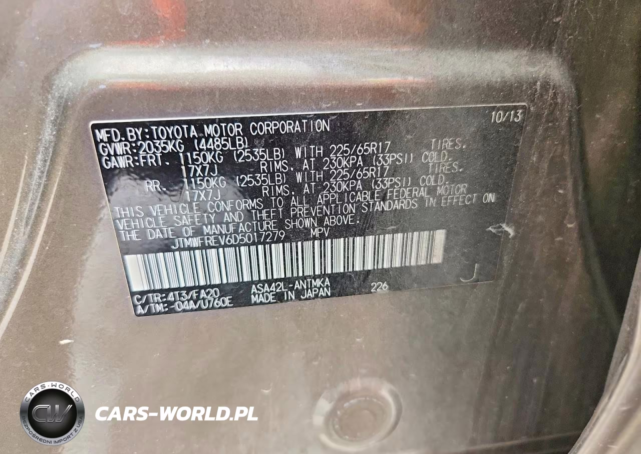 2013 Toyota Rav4 Xle VIN:JTMWFREV6D5017279 - 14