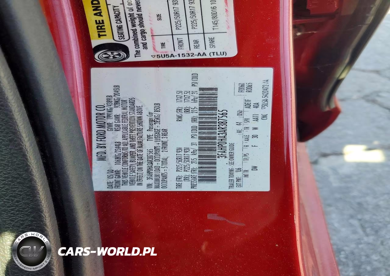 2010 Ford Fusion Se VIN:3FAHP0HA3AR387565 - 12
