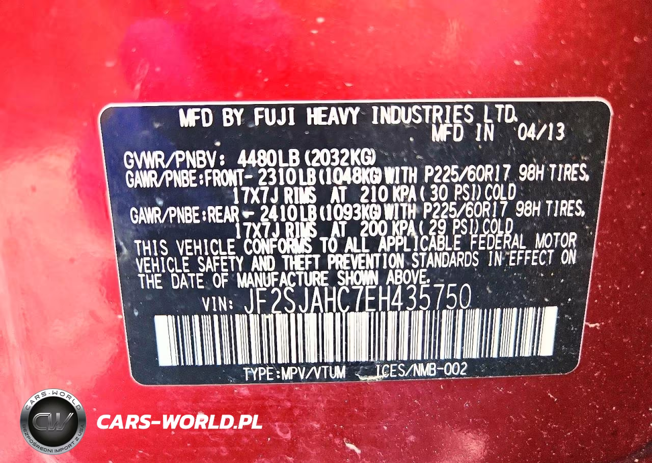 2014 Subaru Forester 2.5I Limited VIN:JF2SJAHC7EH435750 - 14
