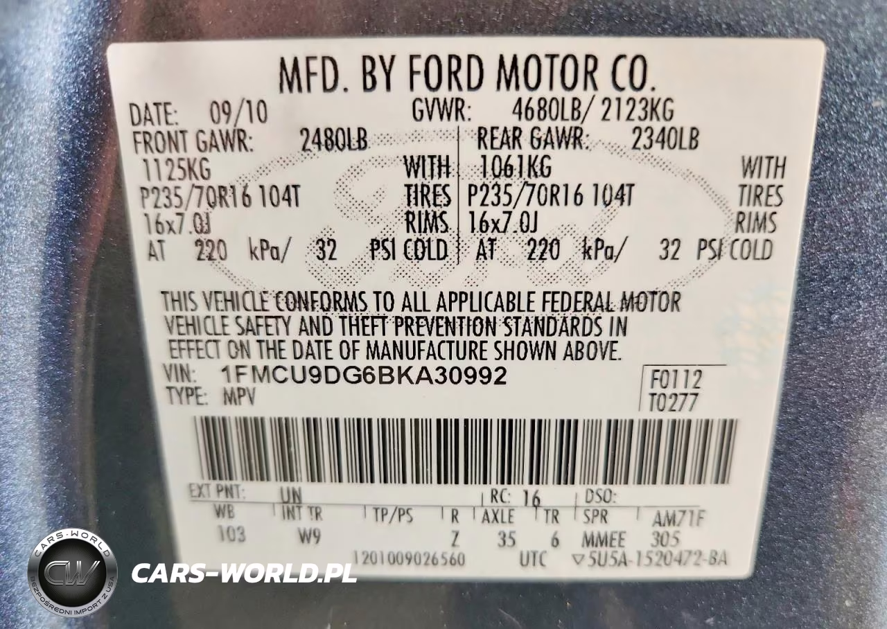 2011 Ford Escape Xlt VIN:1FMCU9DG6BKA30992 - 14