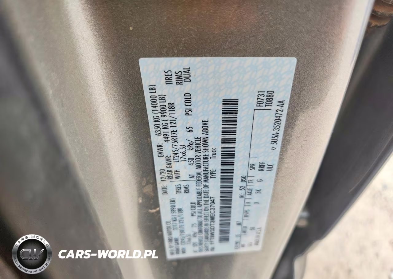 2021 Ford F350 Super Duty VIN:1FT8W3DT3MEC37047 - 12
