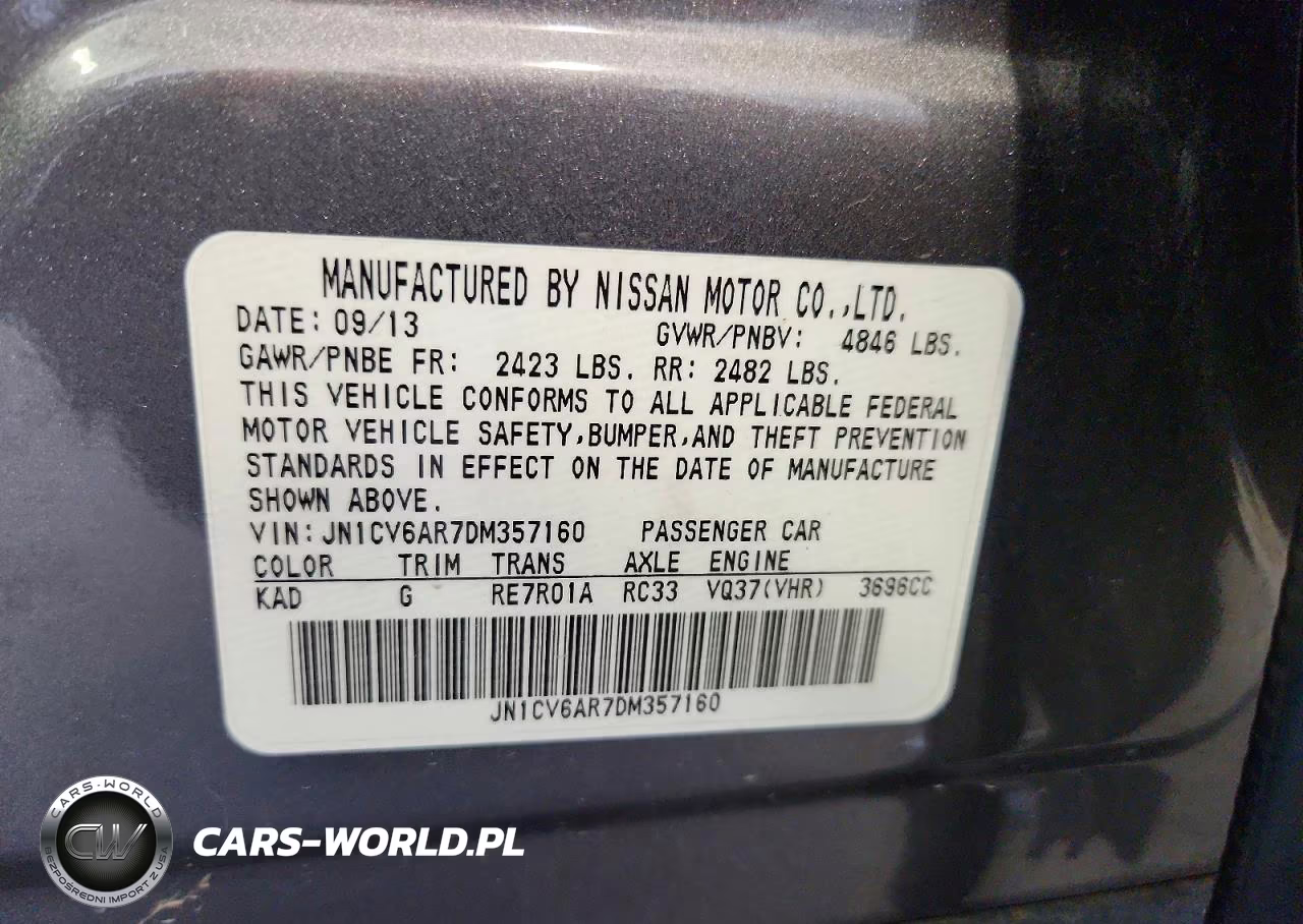 2013 Infiniti G37 Sedan X VIN:JN1CV6AR7DM357160 - 12