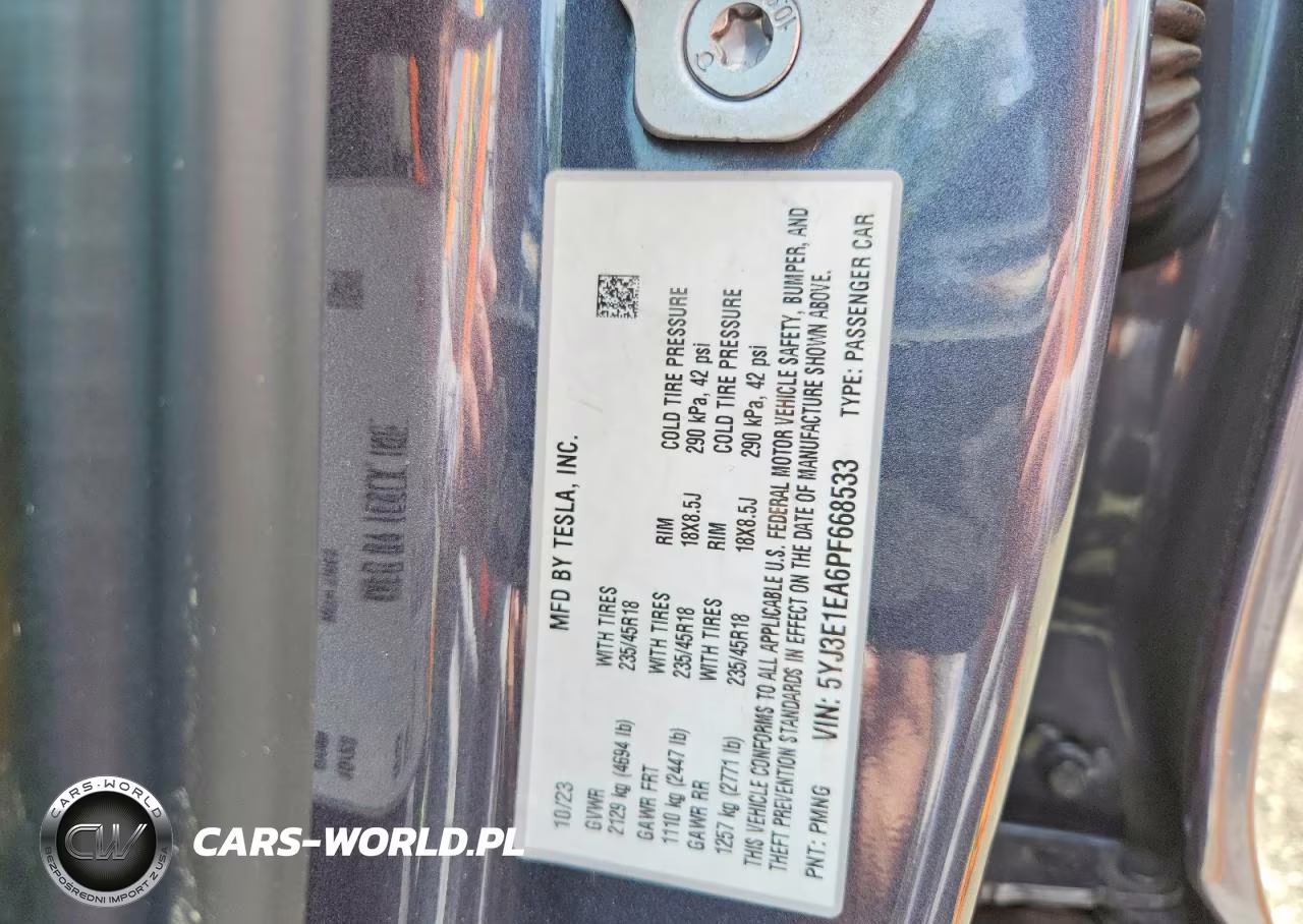2023 Tesla Model 3 VIN:5YJ3E1EA6PF668533 - 12