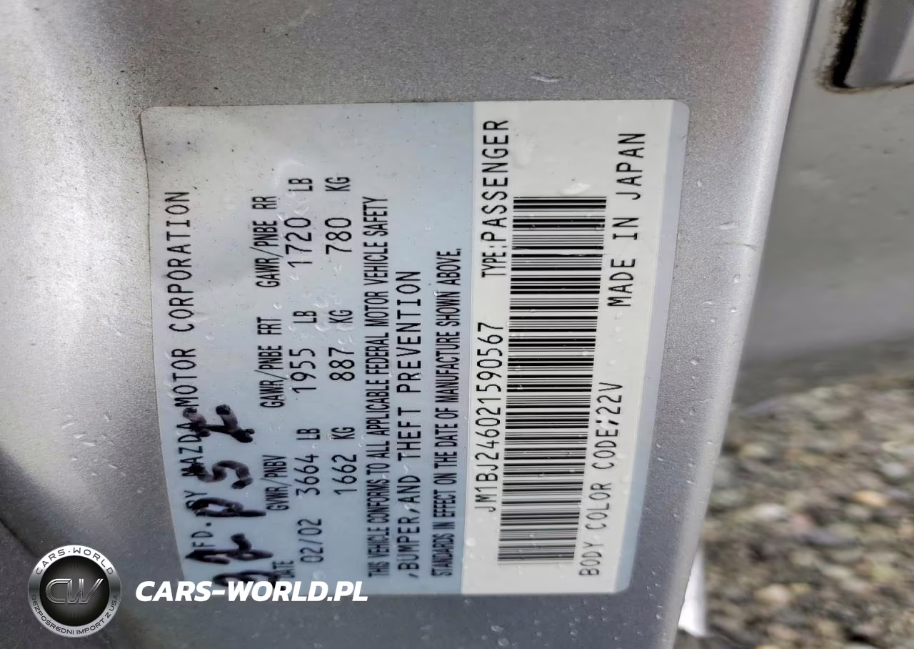 2002 Mazda Protege Pr5 VIN:JM1BJ246021590567 - 14