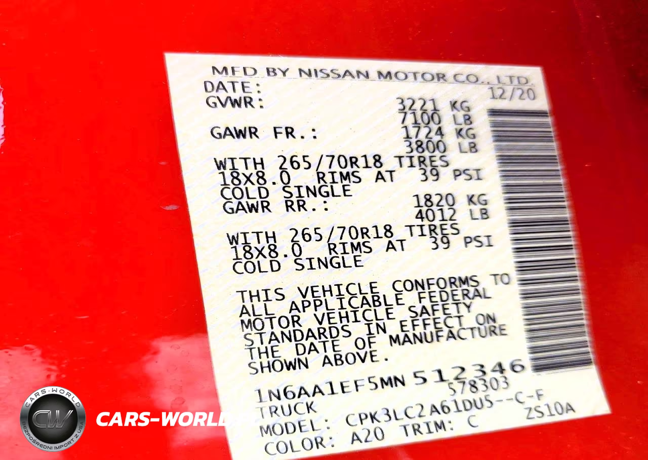 2021 Nissan Titan Sv VIN:1N6AA1EF5MN512346 - 12