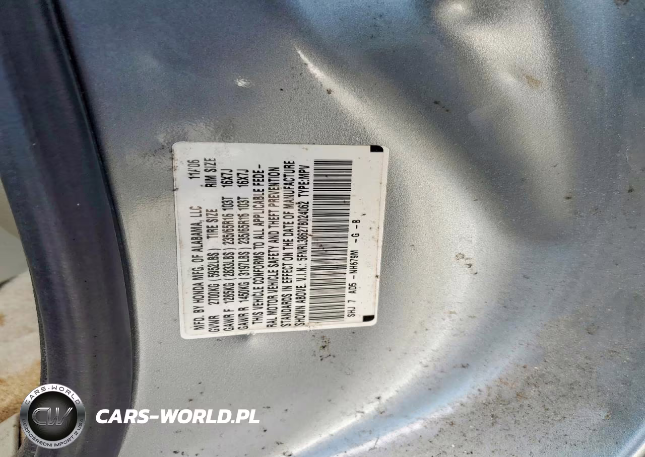 2007 Honda Odyssey Exl VIN:5FNRL38627B024062 - 13