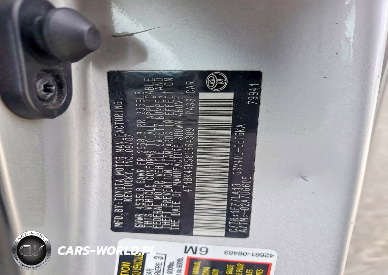 2008 Toyota Camry Xle V6 VIN:4T1BK46K58U564309 - 12