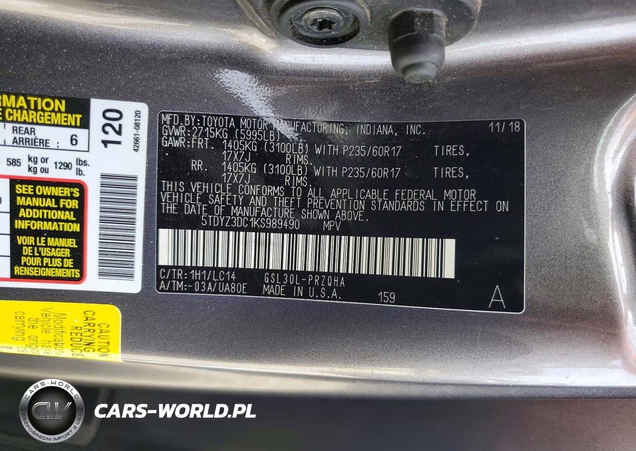 2019 Toyota Sienna Xle 8-Passenger VIN:5TDYZ3DC1KS989490 - 14