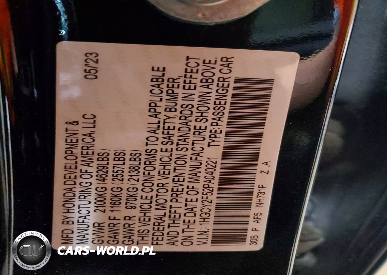 2023 Honda Accord Hybrid Sport VIN:1HGCY2F52PA040221 - 13
