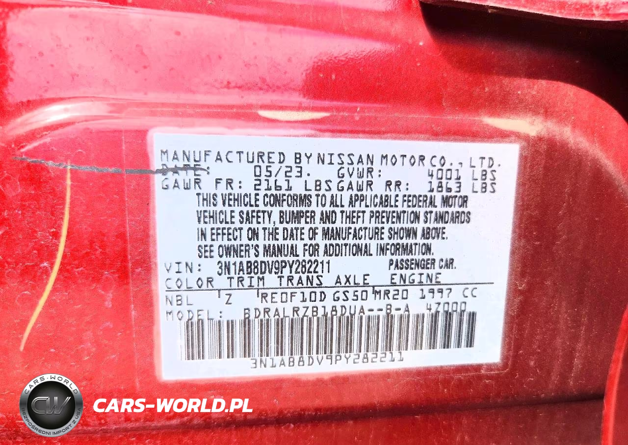 2023 Nissan Sentra Sr VIN:3N1AB8DV9PY282211 - 12
