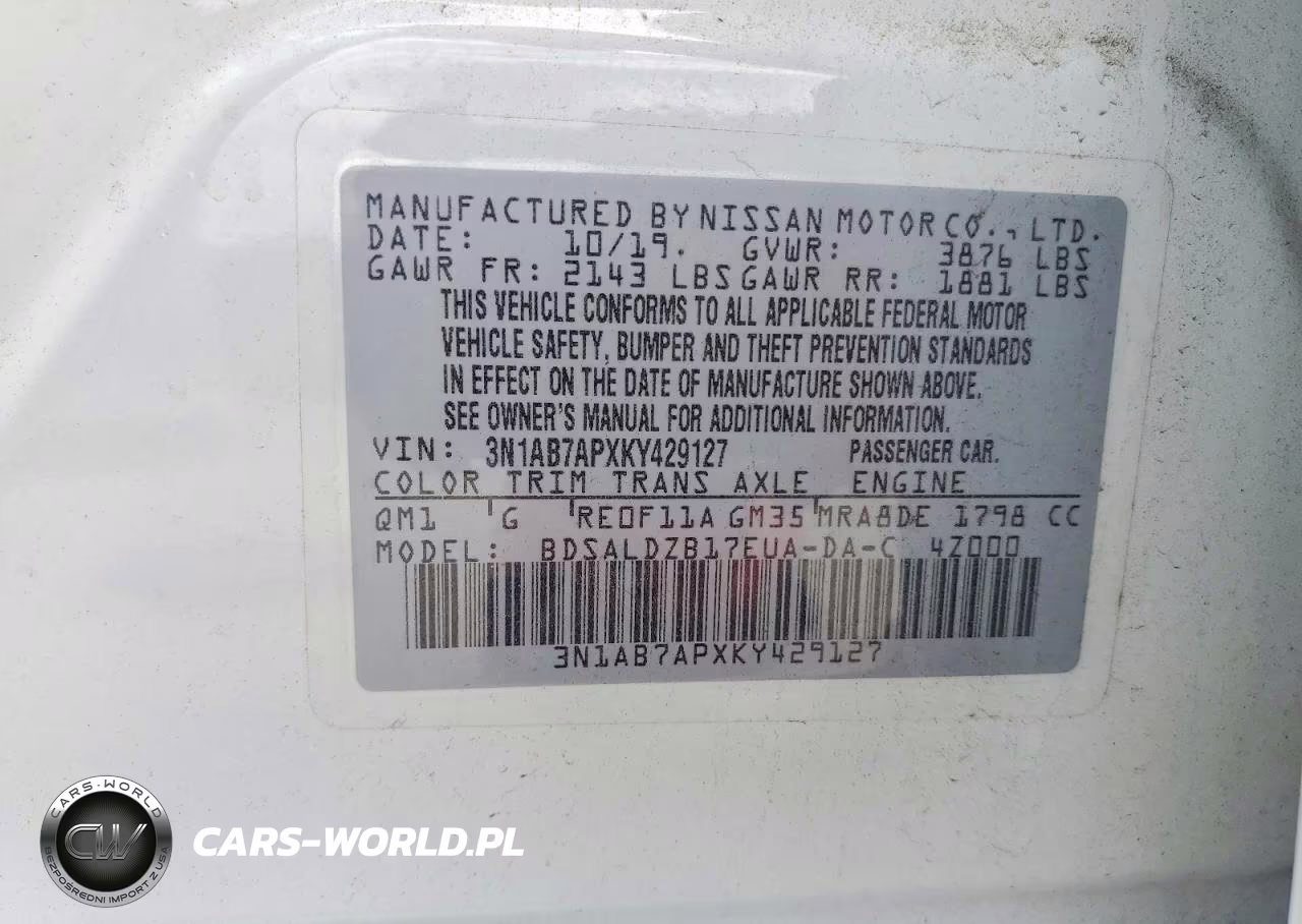 2019 Nissan Sentra Sv VIN:3N1AB7APXKY429127 - 12