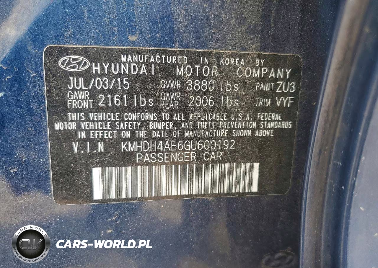 2016 Hyundai Elantra Value Edition VIN:KMHDH4AE6GU600192 - 13