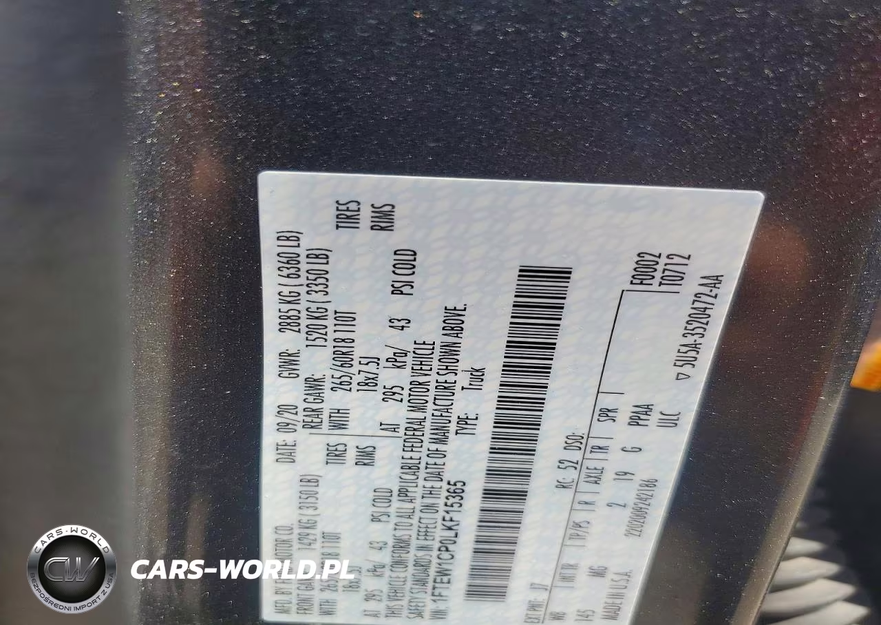 2020 Ford F150 Supercrew VIN:1FTEW1CP0LKF15365 - 12