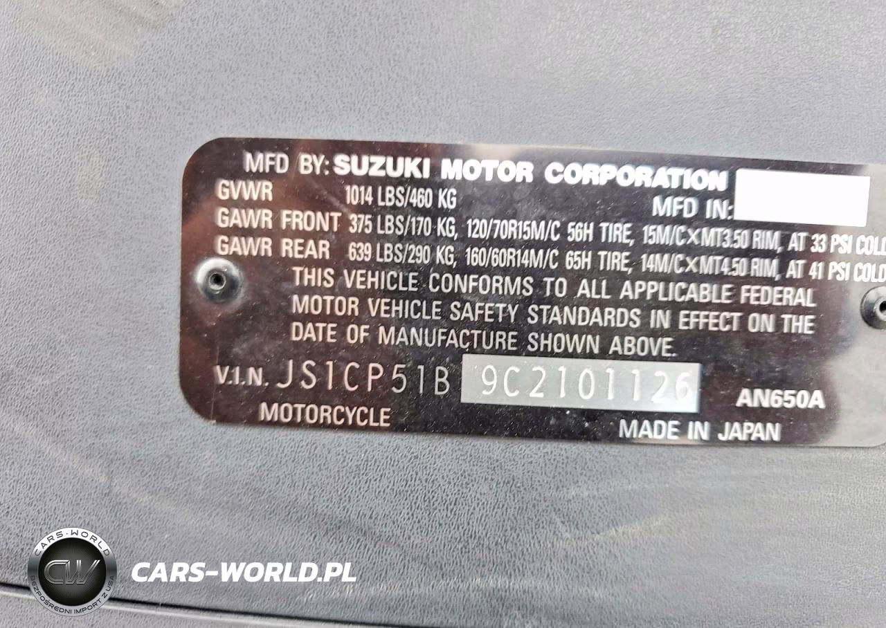 2012 Suzuki An650 A VIN:JS1CP51B9C2101126 - 9