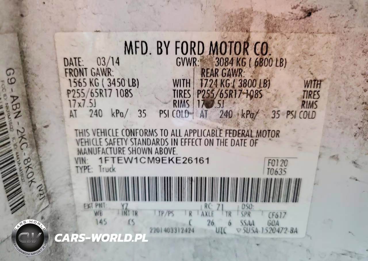 2014 Ford F150 Supercrew VIN:1FTEW1CM9EKE26161 - 12