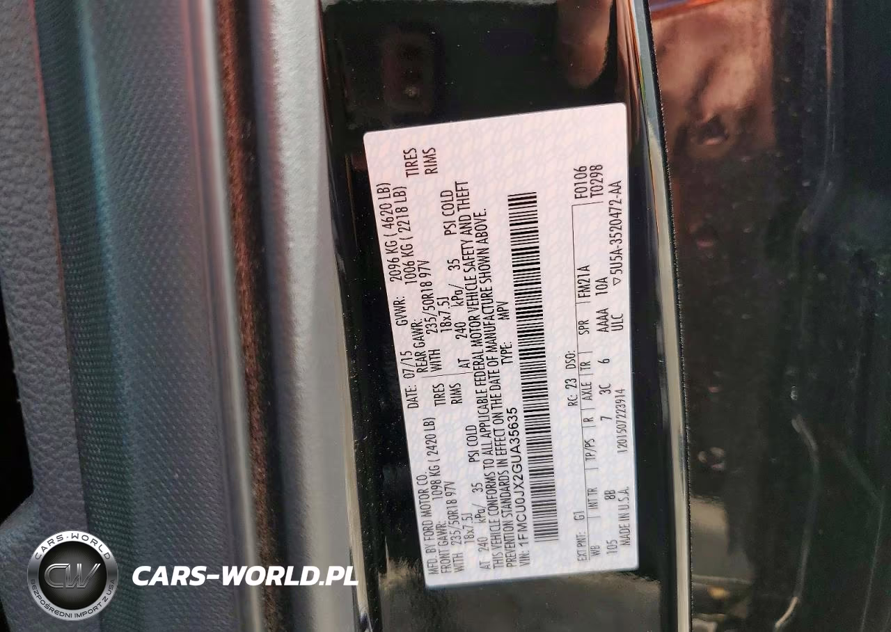 2016 Ford Escape Titanium VIN:1FMCU0JX2GUA35635 - 13