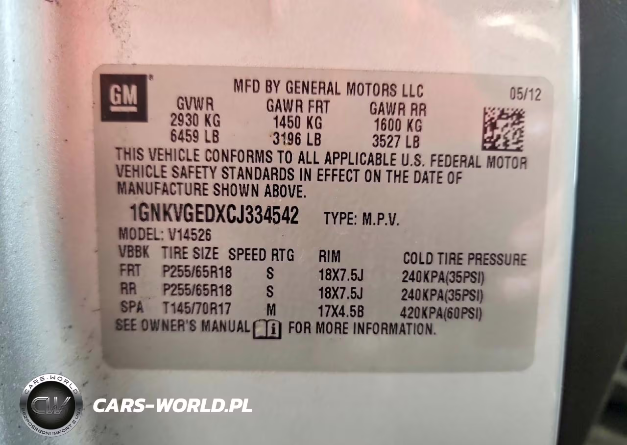 2012 Chevrolet Traverse Lt VIN:1GNKVGEDXCJ334542 - 13