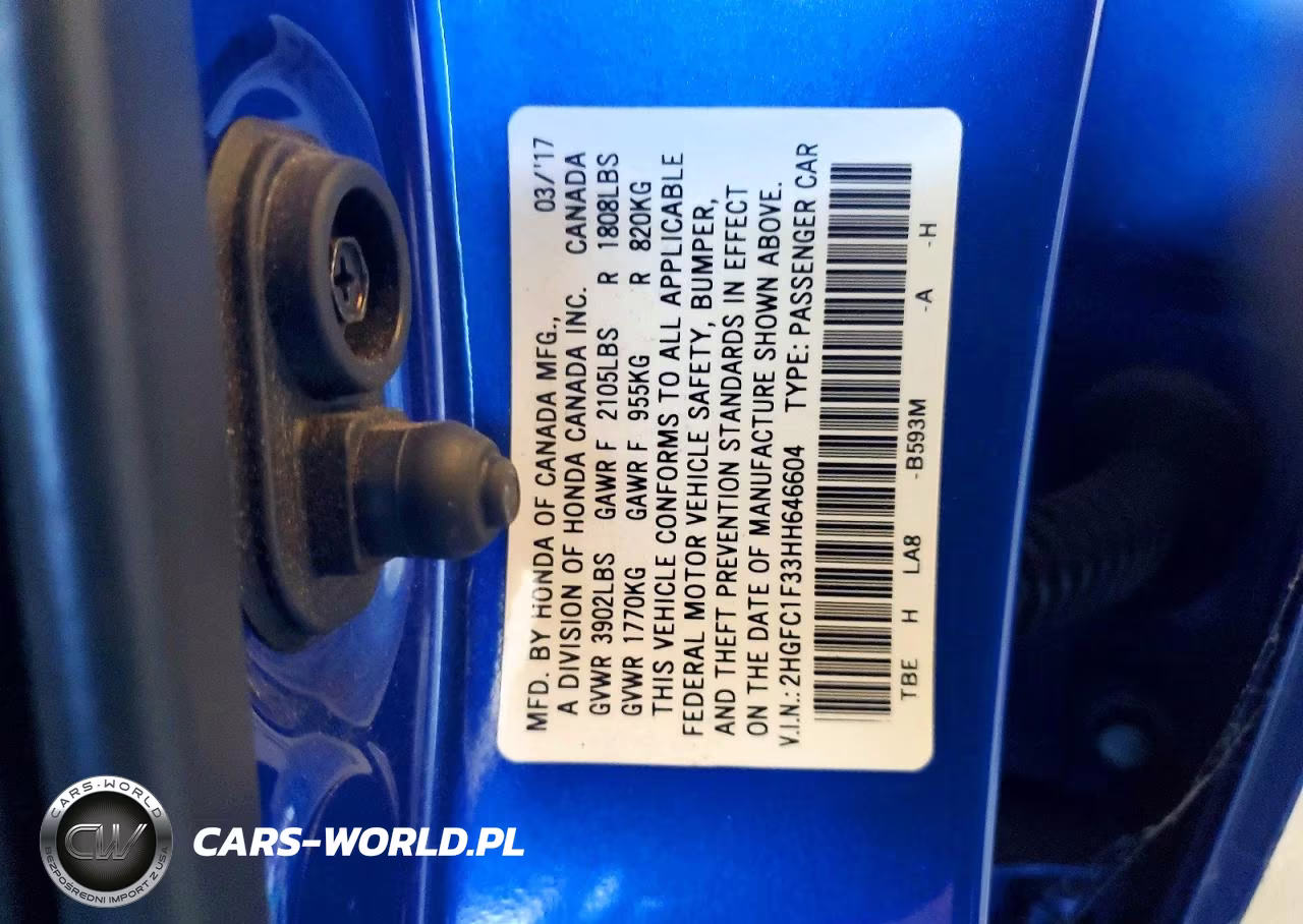 2017 Honda Civic Ex VIN:2HGFC1F33HH646604 - 13