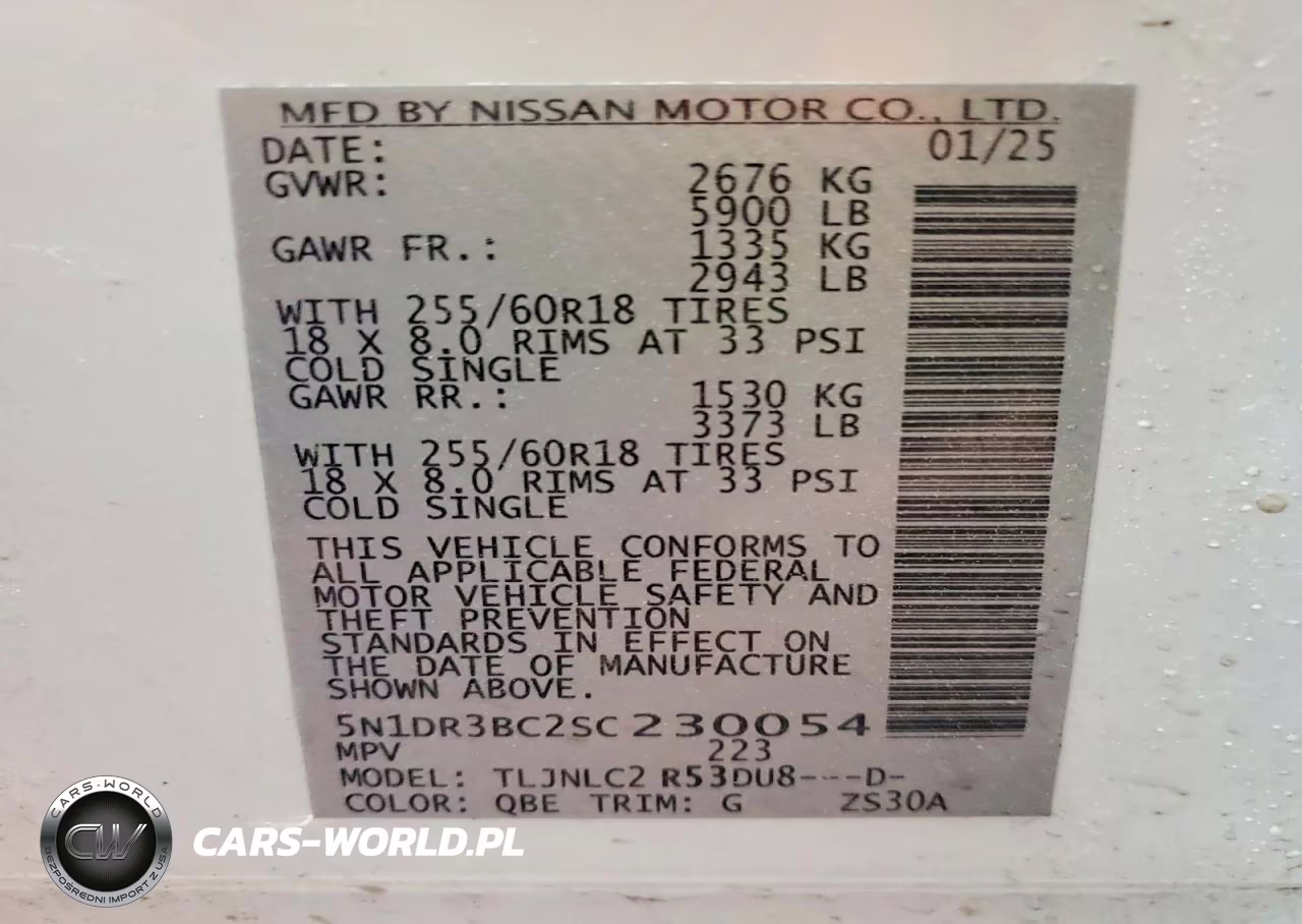 2025 Nissan Pathfinder Sv VIN:5N1DR3BC2SC230054 - 13