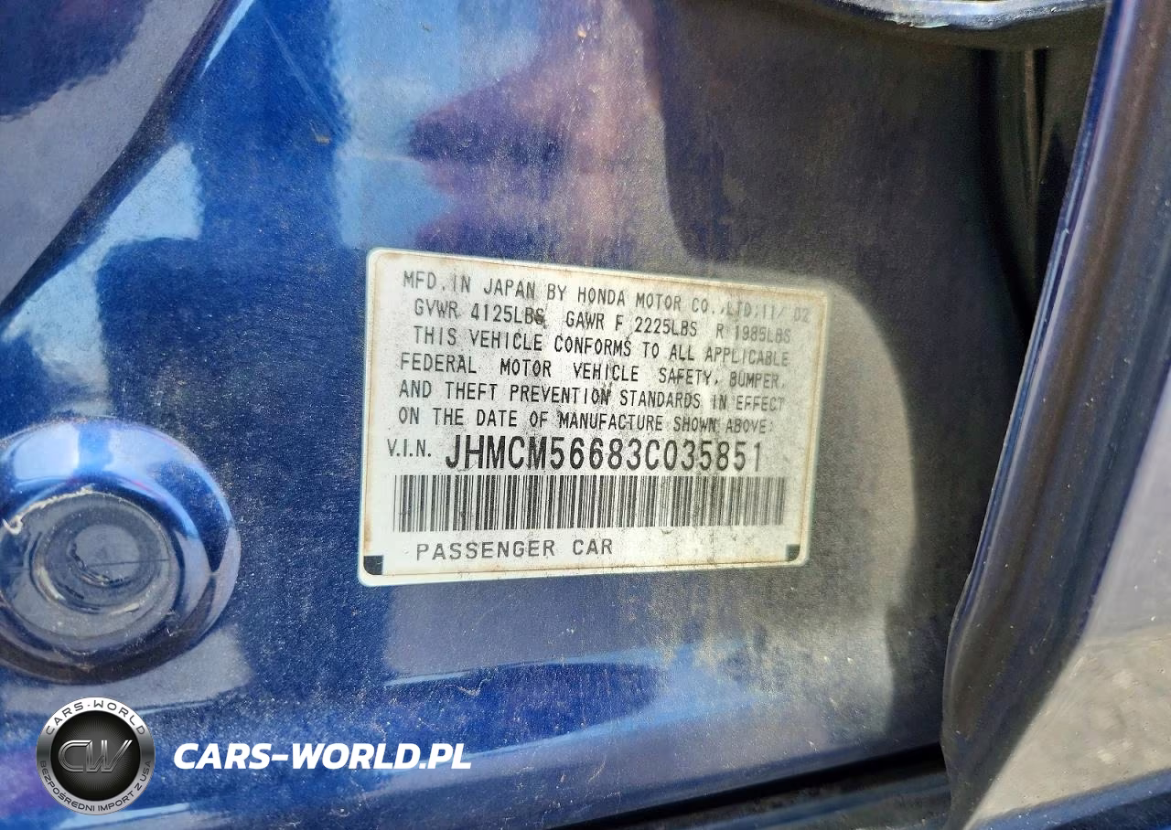 2003 Honda Accord 2.4 Ex VIN:JHMCM56683C035851 - 12