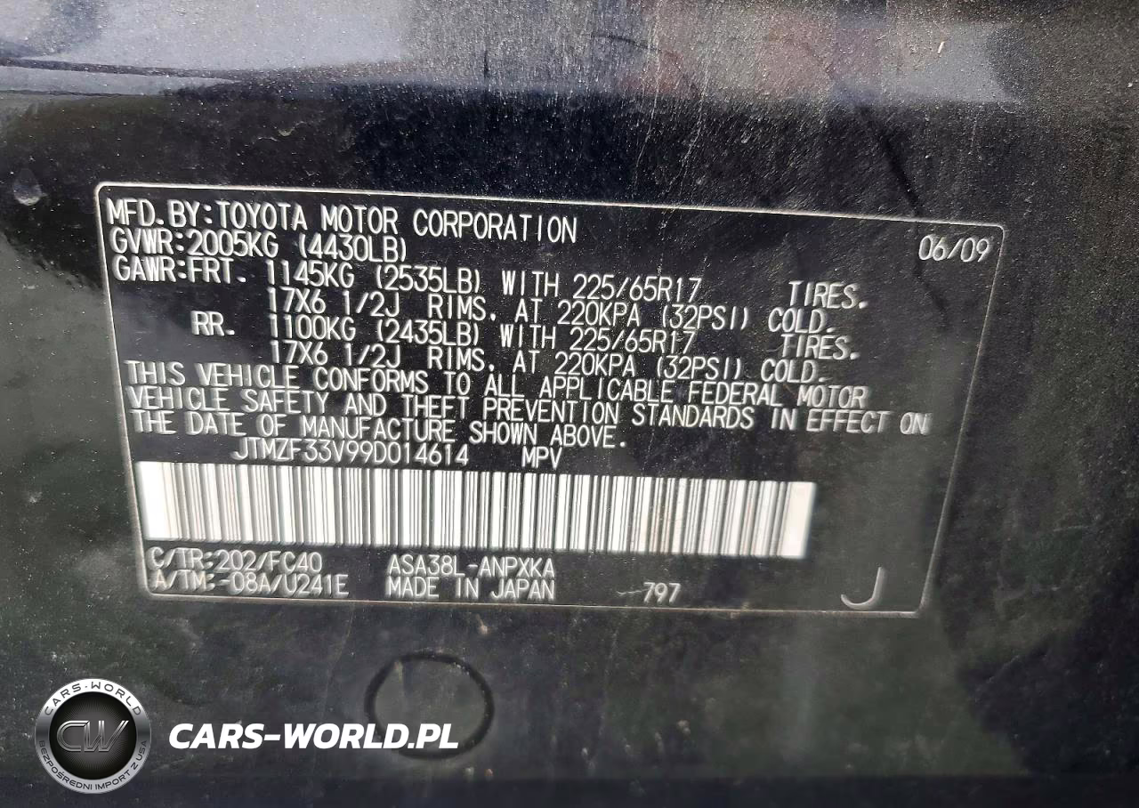 2009 Toyota Rav4 Base VIN:JTMZF33V99D014614 - 13