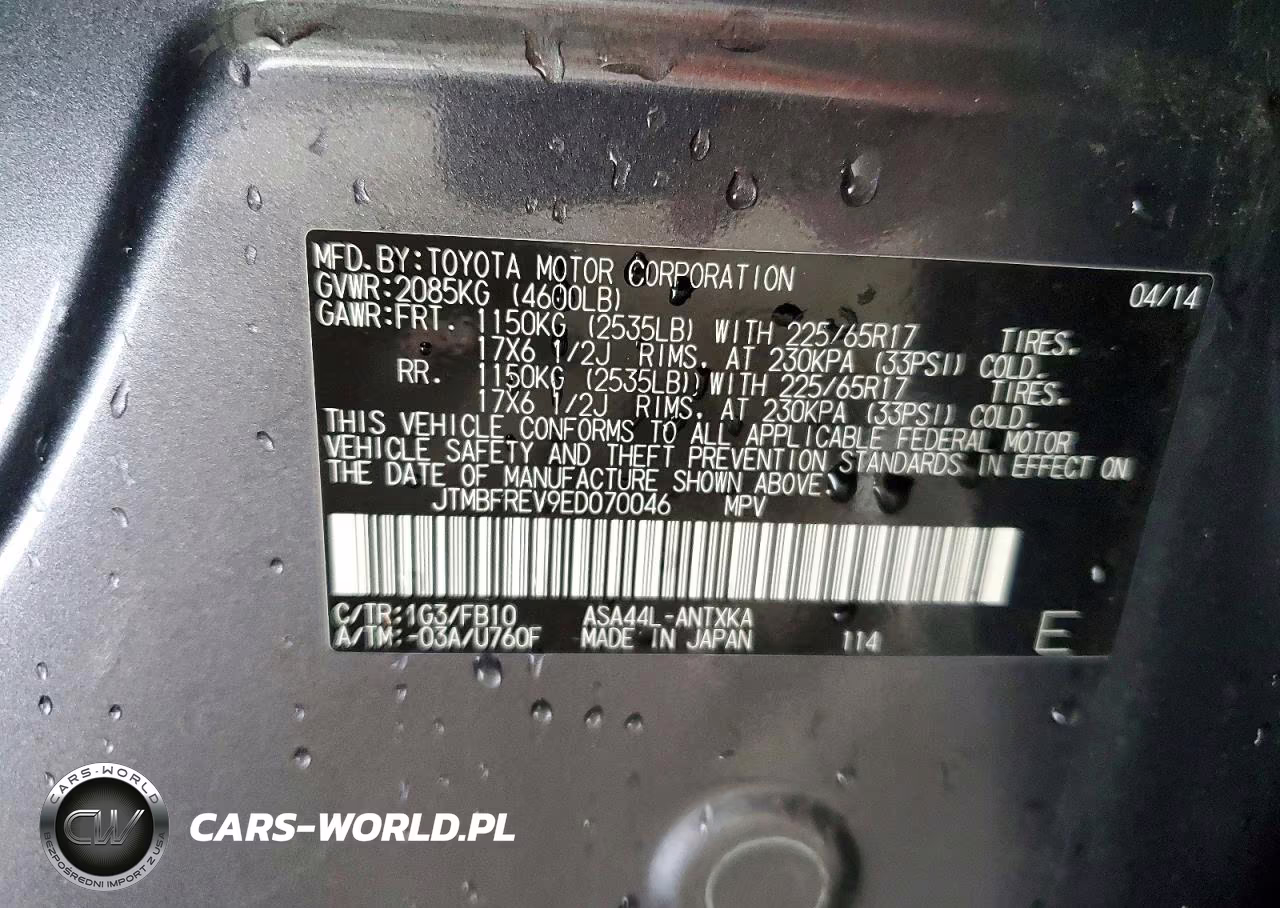 2014 Toyota Rav4 Le VIN:JTMBFREV9ED070046 - 14