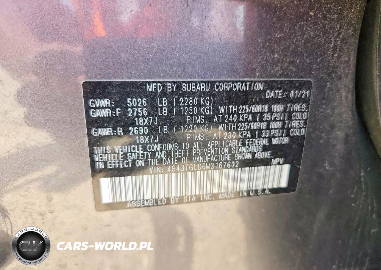 2021 Subaru Outback Onyx Edition Xt VIN:4S4BTGLD6M3167602 - 12