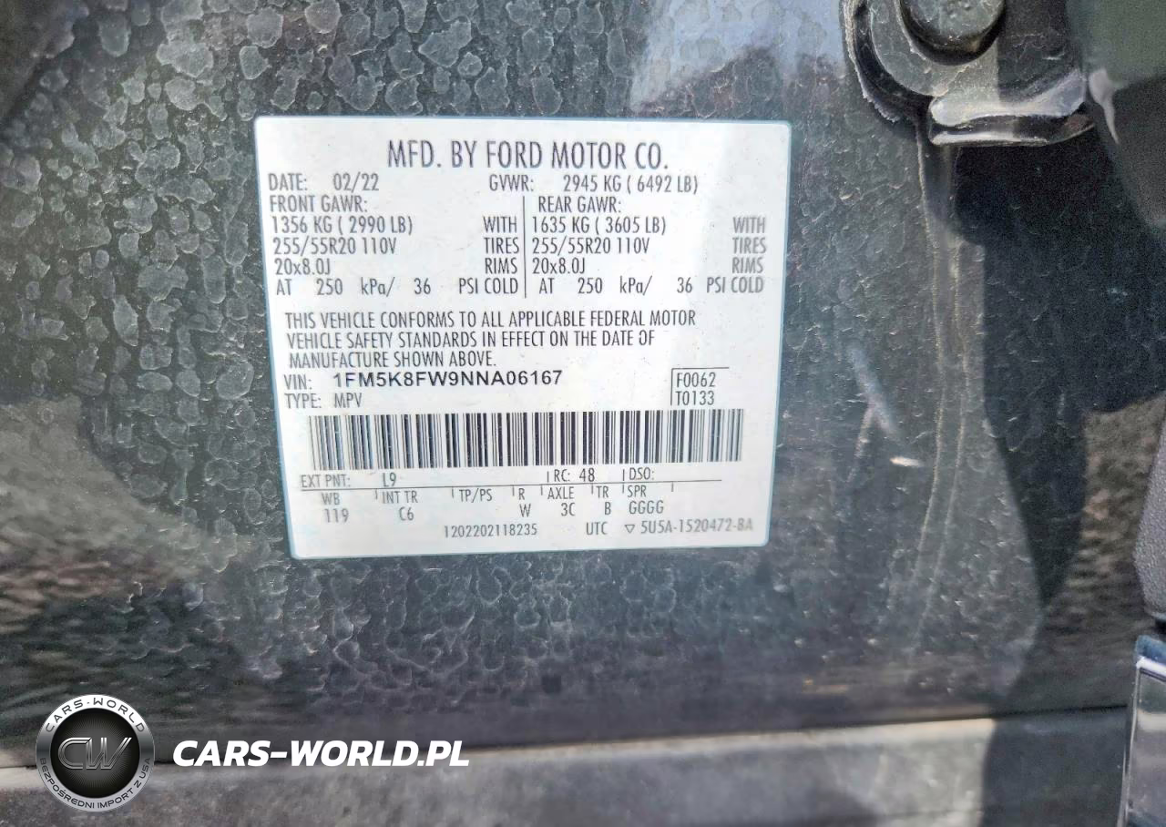 2022 Ford Explorer Limited VIN:1FM5K8FW9NNA06167 - 12
