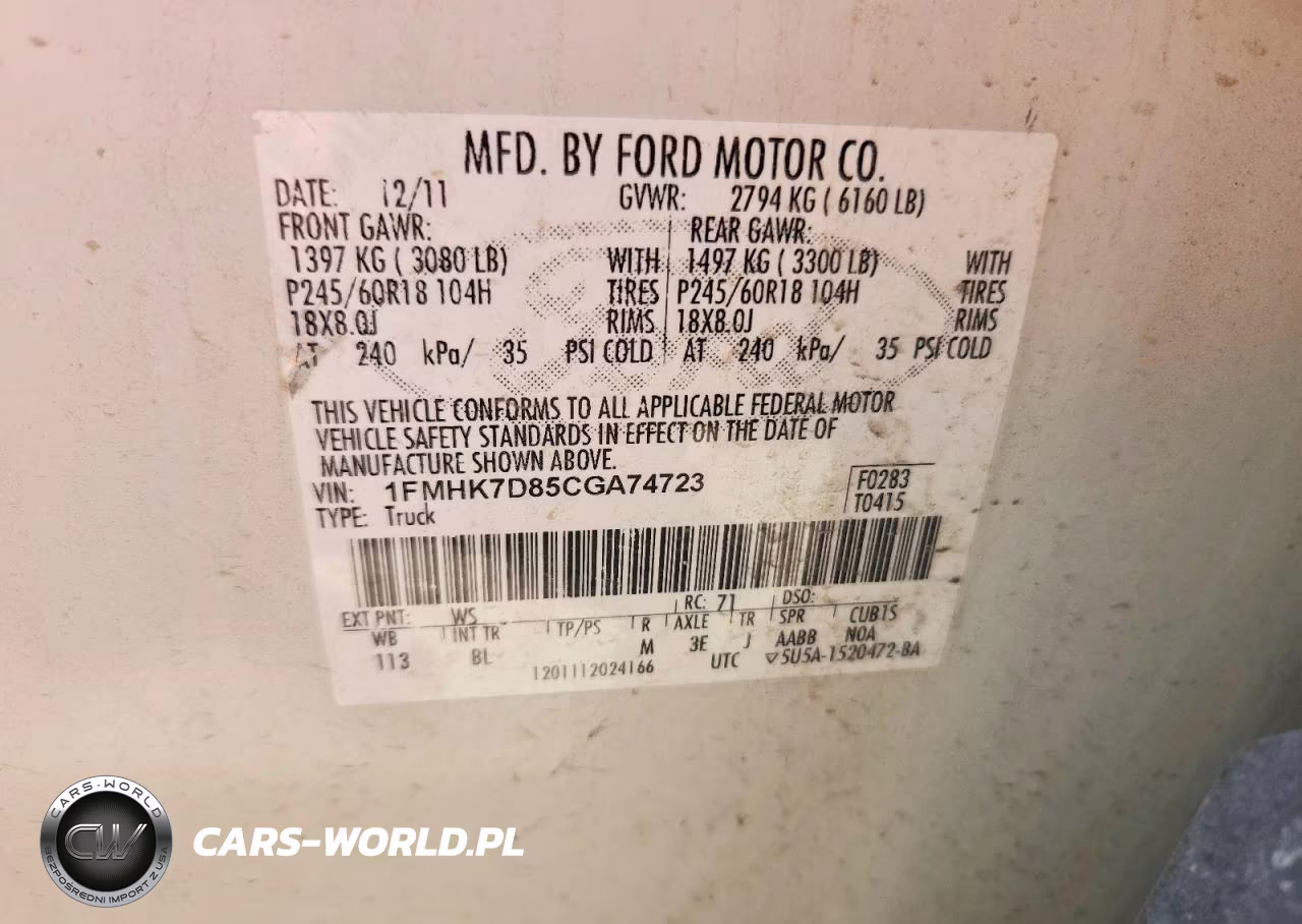 2012 Ford Explorer Xlt VIN:1FMHK7D85CGA74723 - 12
