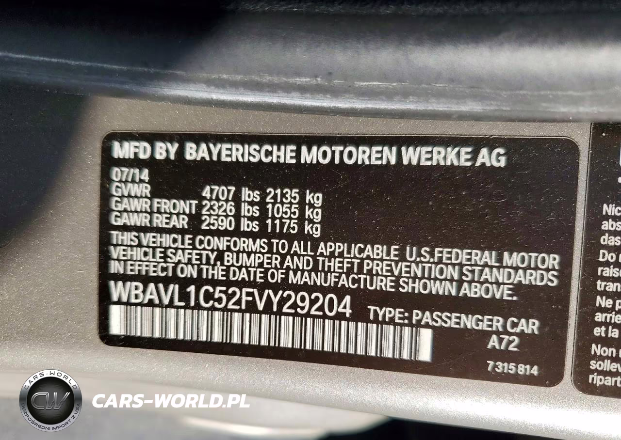 2015 BMW X1 xDrive28I VIN:WBAVL1C52FVY29204 - 12