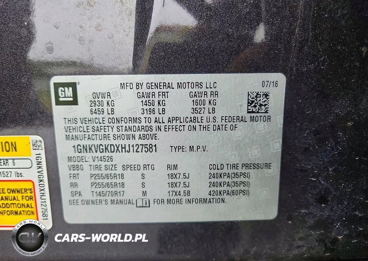 2017 Chevrolet Traverse Lt VIN:1GNKVGKDXHJ127581 - 13