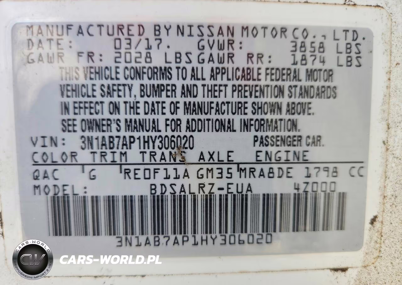 2017 Nissan Sentra Sr VIN:3N1AB7AP1HY306020 - 12