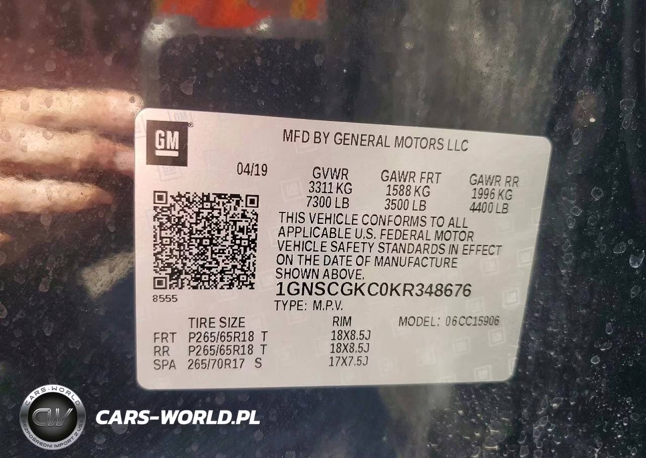 2019 Chevrolet Suburban C1500 Ls VIN:1GNSCGKC0KR348676 - 12