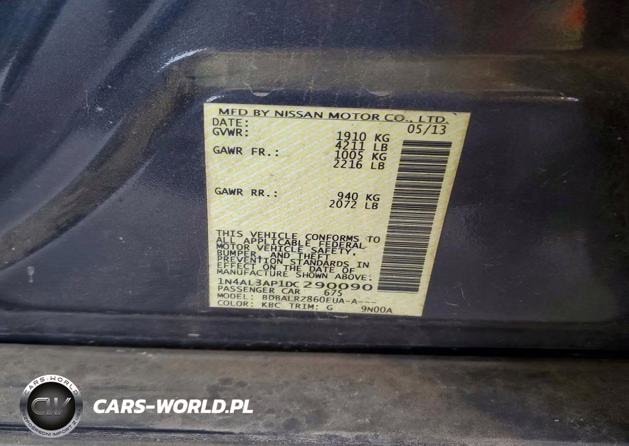 2013 Nissan Altima 2.5 VIN:1N4AL3AP1DC290090 - 12