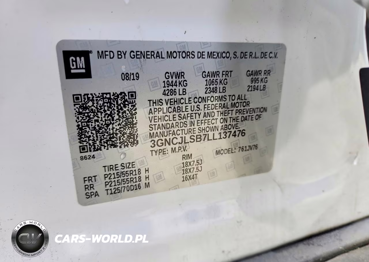 2020 Chevrolet Trax 1Lt VIN:3GNCJLSB7LL137476 - 14