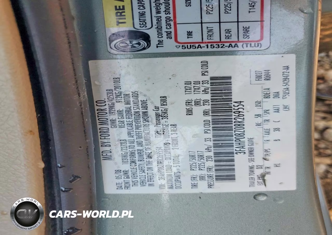 2008 Ford Fusion Sel VIN:3FAHP08Z08R269554 - 12