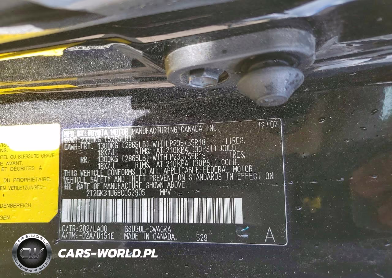 2008 Lexus Rx 350 VIN:2T2GK31U68C052905 - 13