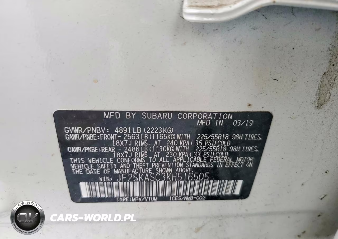 2019 Subaru Forester Limited VIN:JF2SKASC3KH516505 - 13
