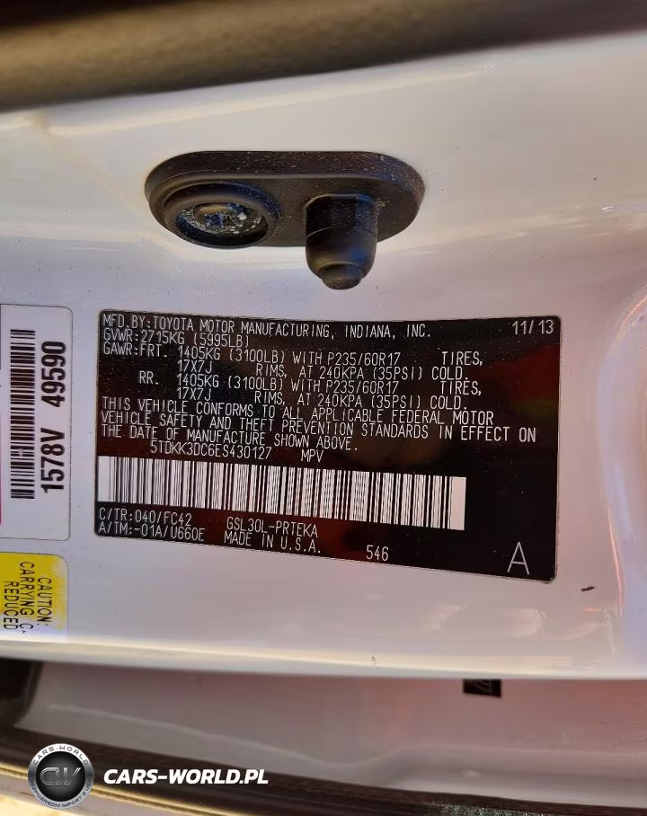 2014 Toyota Sienna Le VIN:5TDKK3DC6ES430127 - 13