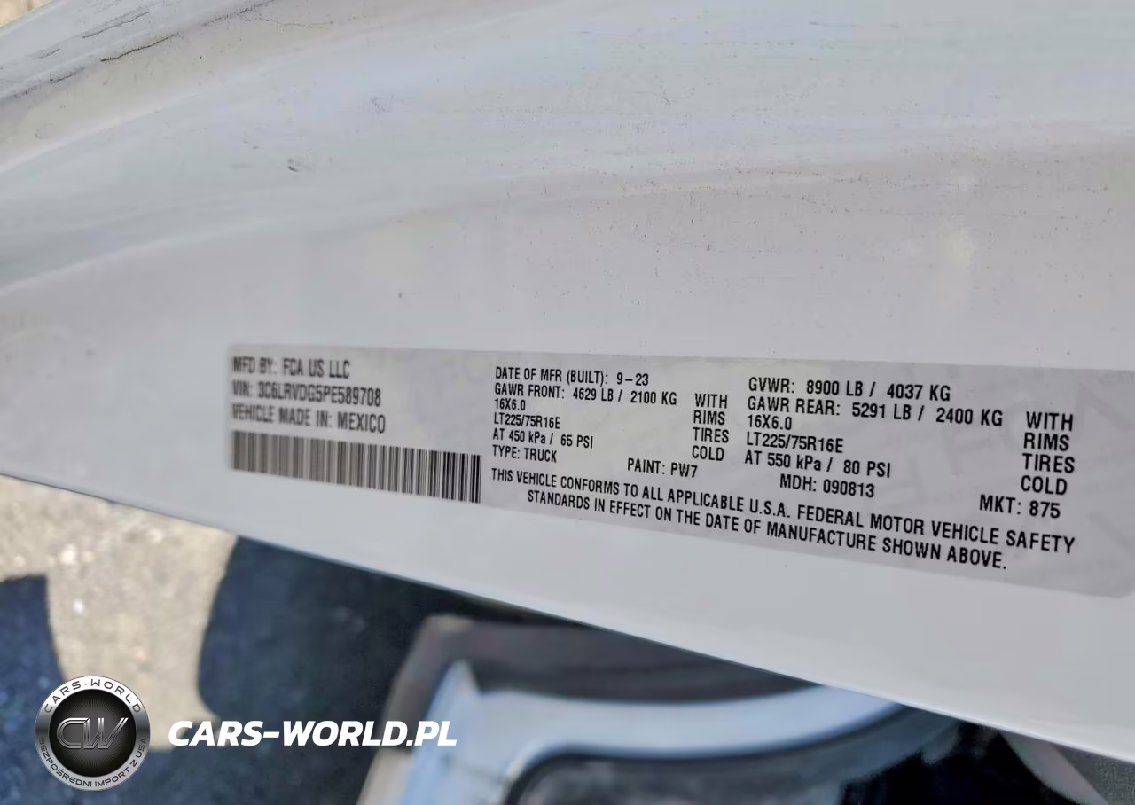 2023 Ram Promaster 2500 Vf High Roof Delivery Van VIN:3C6LRVDG5PE589708 - 13