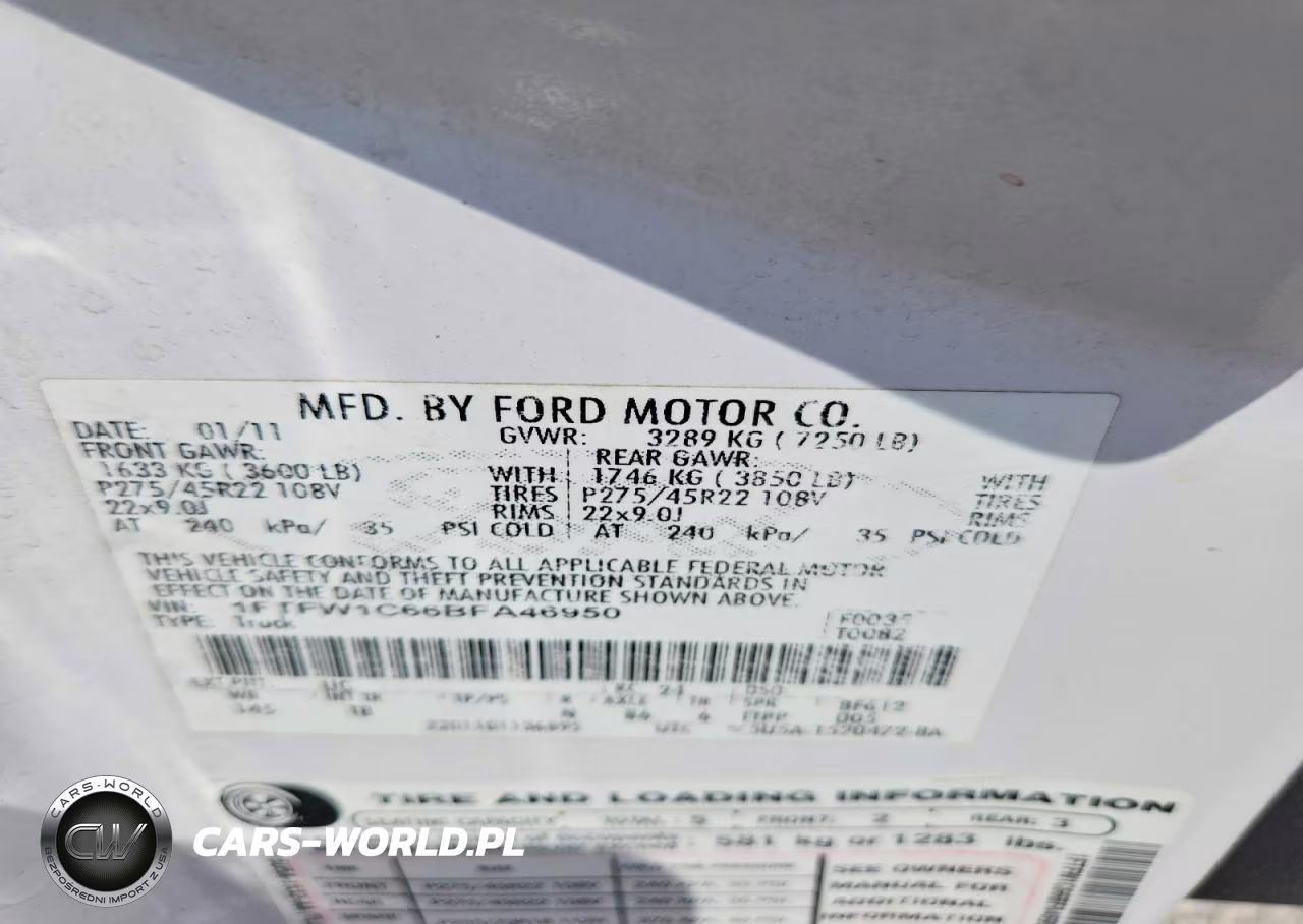 2011 Ford F150 Supercrew VIN:1FTFW1C66BFA46950 - 12